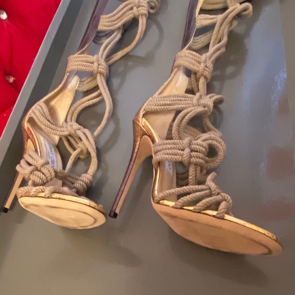 JIMMY CHOO Keane Metallic Elaphe Rope Gladiator - Picture 2 of 2